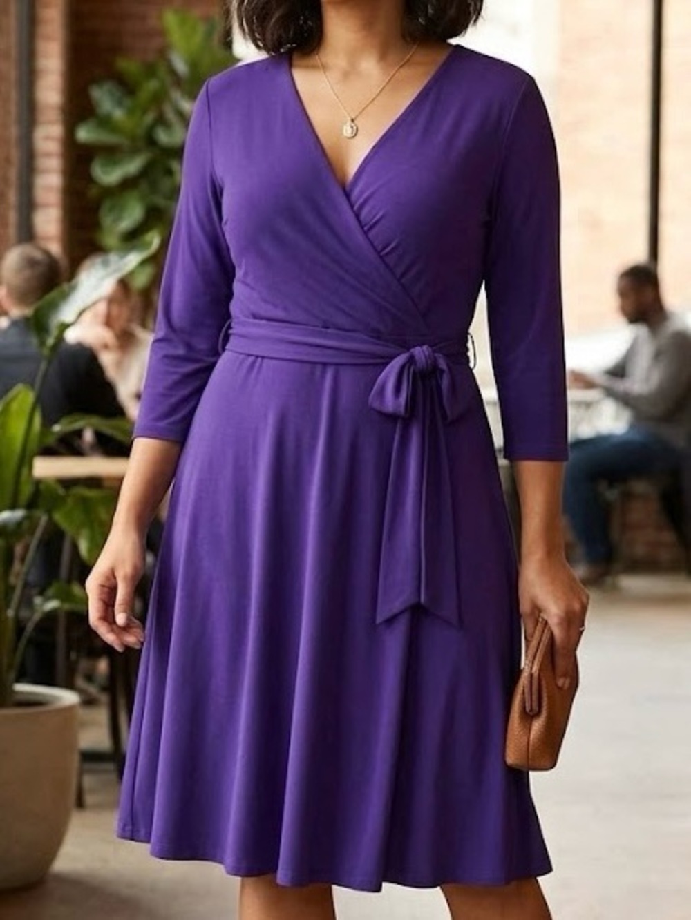 Ralph Lauren Royal Purple Matte Faux Wrap Dress Party Quite Luxury Wedding Chic